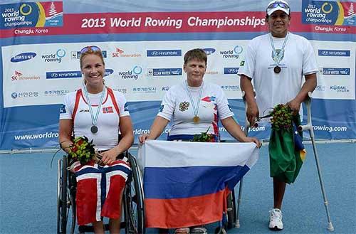 Cláudia Santos conquistou medalha de bronze na prova de ASW1X do Campeonato Mundial de Remo / Foto: Divulgação